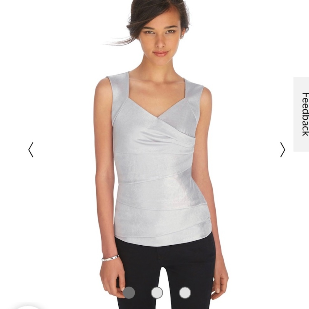 White House Black Market sleeveless shimmer tiered shell top